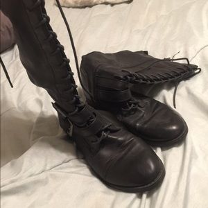 Lace up combat boots